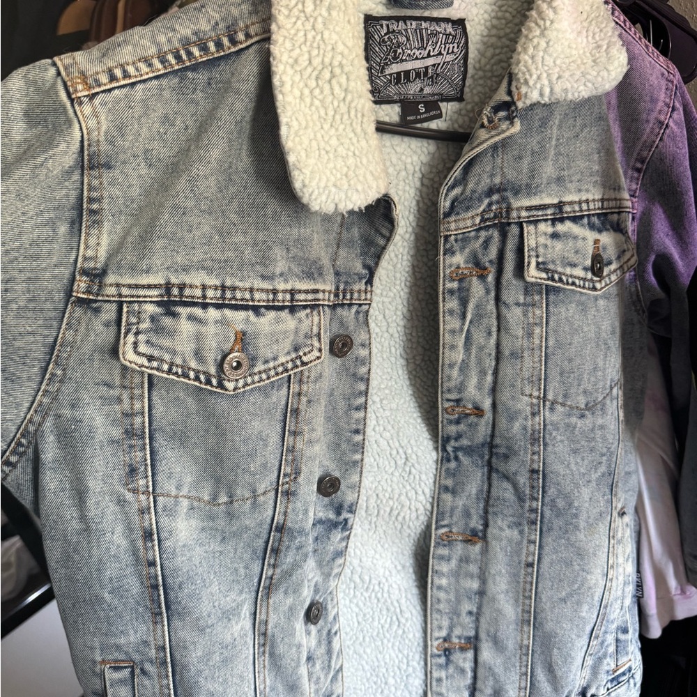 Blue Denim Fall Jacket with Sherpa Lining